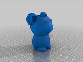 minúsculo oso berro cabeza modificación 3d barra oblicua 3d print model - Mito3D