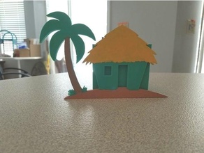 beach shack toothbrush holder 3d print model - Mito3D
