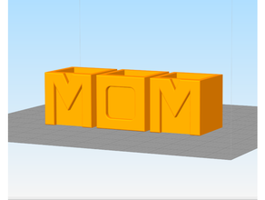 mom letters - succulent planter flower pot cactus mother mothers day vase 3d print model - Mito3D