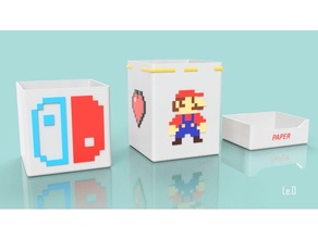 mini colecci para escritorio dayalı nintendo Mario kardeşler aksesuar sıra Hongo değiştirmek Officina porta plantas portalapices Süper vaso 3d print model - Mito3D