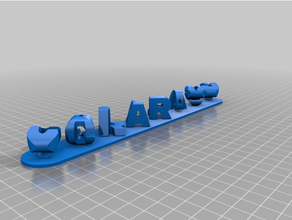 customized triple letter blocks ambigramclara 3d print model - Mito3D