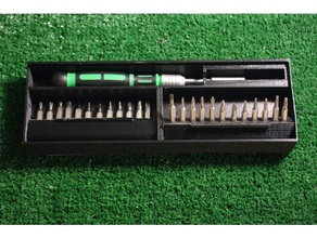precison screwdriver flip-up bit holder bits littlebits micro organizer precision tool tray 3d print model - Mito3D