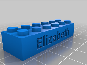 elizabeth2my özelleştirilmiş Lego uyumlu Metin tuğla 3d print model - Mito3D