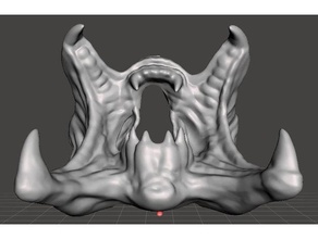 prédateur visage masque ouvert bouche 3d print model - Mito3D