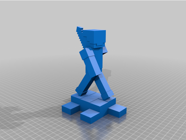 Minecraft Steve Zahlen Schwert 3D print model - Mito3D