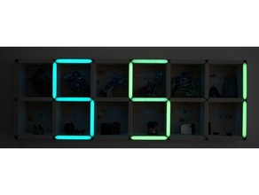 giant led clock shelf animation arduino blynk blynkapp customizable diy esp32 fusion 360 iot wifi wood ws2812b 3d print model - Mito3D