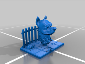 kızgın köpek diyorama hayvan Perro manzara 3d print model - Mito3D
