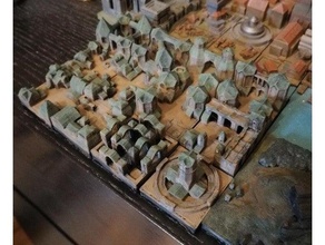 tiny city - elf district dnd model terrain 3d print model - Mito3D