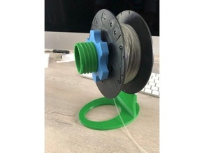 apoyo bobine doble posición filamento soporte carrete porte 3d print model - Mito3D