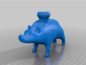 boar vessel 600-500 bc etruscan ceramic meme 3d print model - Mito3D