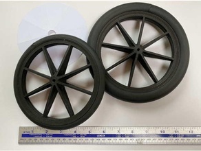 quarter -scale wheel 150mm 14 scale rc aircraft wheels ww1 3d print model - Mito3D