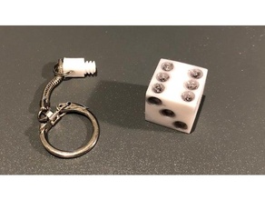 dice keyring keychain 3d print model - Mito3D