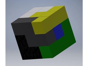 small soma cube puzzle storage box brain teaser challange 3d print model - Mito3D