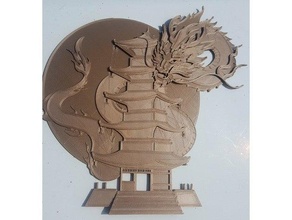 asiatisch Glück Drachen 3d print model - Mito3D