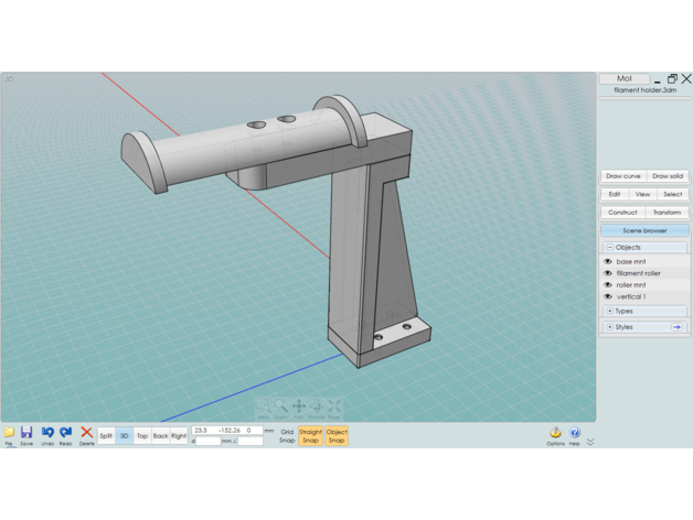 filament holder mnt 3D print model - Mito3D