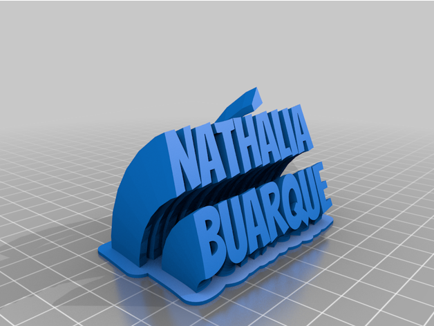 customized sweeping 2-line plate text 3D print model - Mito3D