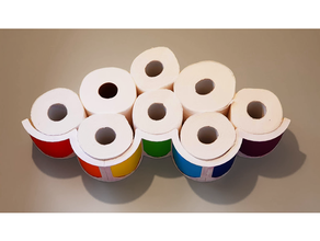 toilet paper rainbow cloud shelf holder roll 3d print model - Mito3D