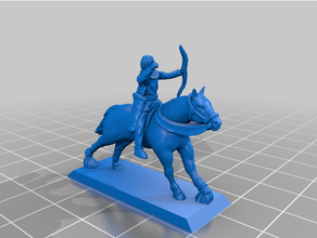 generic medieval mounted archers 20mm 25mm archer cavalry historical tabletop gaming wargaming 3d print model - Mito3D