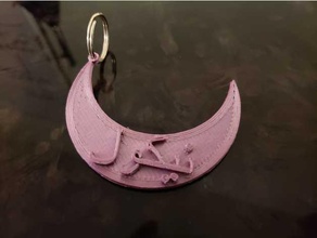 arabic nicolle keychain moon arab arabe girlfriend gift lebanise llavero nicole 3d print model - Mito3D