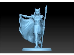 female tiefling mage miniature 28mm dragons dungeon dungeons mini sorcerer sorceress 3d print model - Mito3D