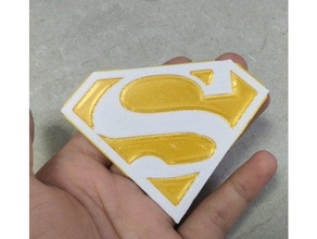 Superman logo 2 couleurs couche 3d print model - Mito3D