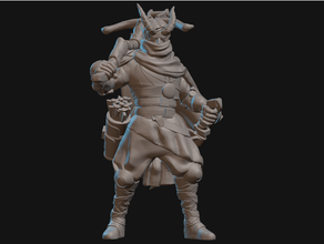 tiefling ranger miniature dungeons dragons fantasy fighter rogue tabletop 3d print model - Mito3D