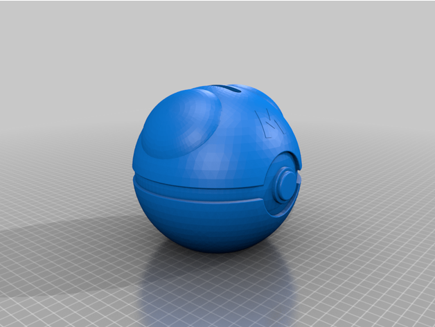 master ball piggy bank coin holder piggybank pokeball pokemon 3D print model - Mito3D