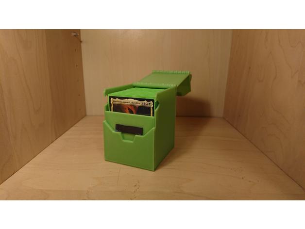 tcg mazzo scatola Stampa posto cerniera carta gioco comandante titolare supporto Magia raccolta trading 3D print model - Mito3D