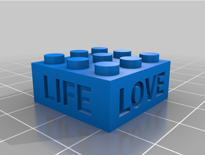 l'amour vie lego compatible texte brique personnalisé 3d print model - Mito3D