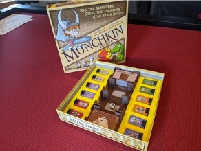 munchkin deluxe board game box insert organizer boardgame 3d print model - Mito3D