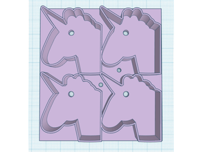 unicornio cabeza Galleta cortador bloquear 3d print model - Mito3D