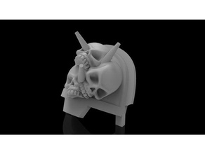 scary skull grav shoulder 28mm 32mm base 40k miniature space marine tabletop gaming wargaming warhammer 3d print model - Mito3D