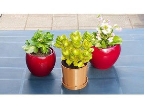 classic brown plant pot & water dish 3d printing flowerpot flower planter waterdish 3d print model - Mito3D