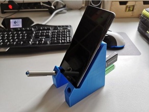 phone stand usb ports penholder holder huawei p30 pro penstand smartphone 3d print model - Mito3D