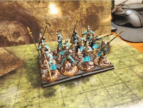 kings war infantry regiment trays 25mm base miniatures 3d print model - Mito3D