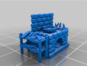 estufa dnd mazmorras dragones mueble medieval miniatura 3d print model - Mito3D