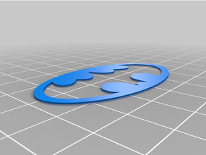 batman logo- 2 colors layer 3d print model - Mito3D