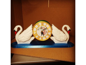 swan clock 3d print model - Mito3D