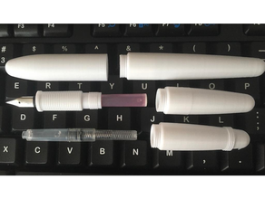 abrir 3d fonte caneta charuto barril boné corpo 3d print model - Mito3D