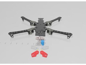 colher sopa descoberta dobrando braços zangão roda flamejante quadcopter cara negra 3d print model - Mito3D