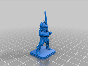 heroquest barbarian helmet long sword 3d print model - Mito3D
