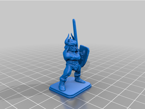 heroquest barbarian shield helmet long sword 3d print model - Mito3D