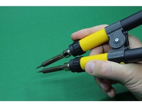 hinge soldering iron tweezer conversion 3dprintable electronics handy helpful smd tweezers wire 3d print model - Mito3D