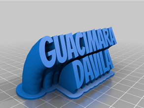 customized sweeping 2davila-line plate text 3d print model - Mito3D