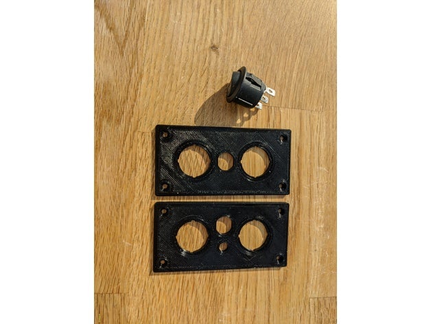 2x switch-plate 20mm switches 3D print model - Mito3D