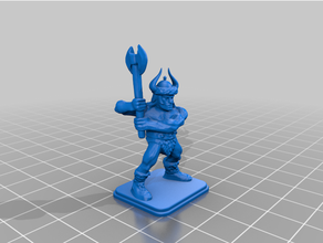 heroquest barbarian helmet battle axe 3d print model - Mito3D