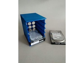 hdd almacenamiento caja 5 bahía estante soporte 3d print model - Mito3D