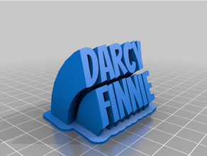 customized sweeping 2-line darcyname plate text 3d print model - Mito3D