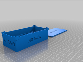 customizable stack-able box label hold ammunition ammo reloading shooting 3d print model - Mito3D
