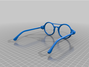 vintage glasses articulated circular hinge support single print sunglasses 3d print model - Mito3D